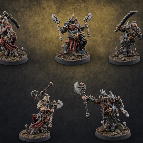 Axe Held High Ornate Human Warlords Miniature for Dungeons and Dragons, Pathfinder or other TTRPGs