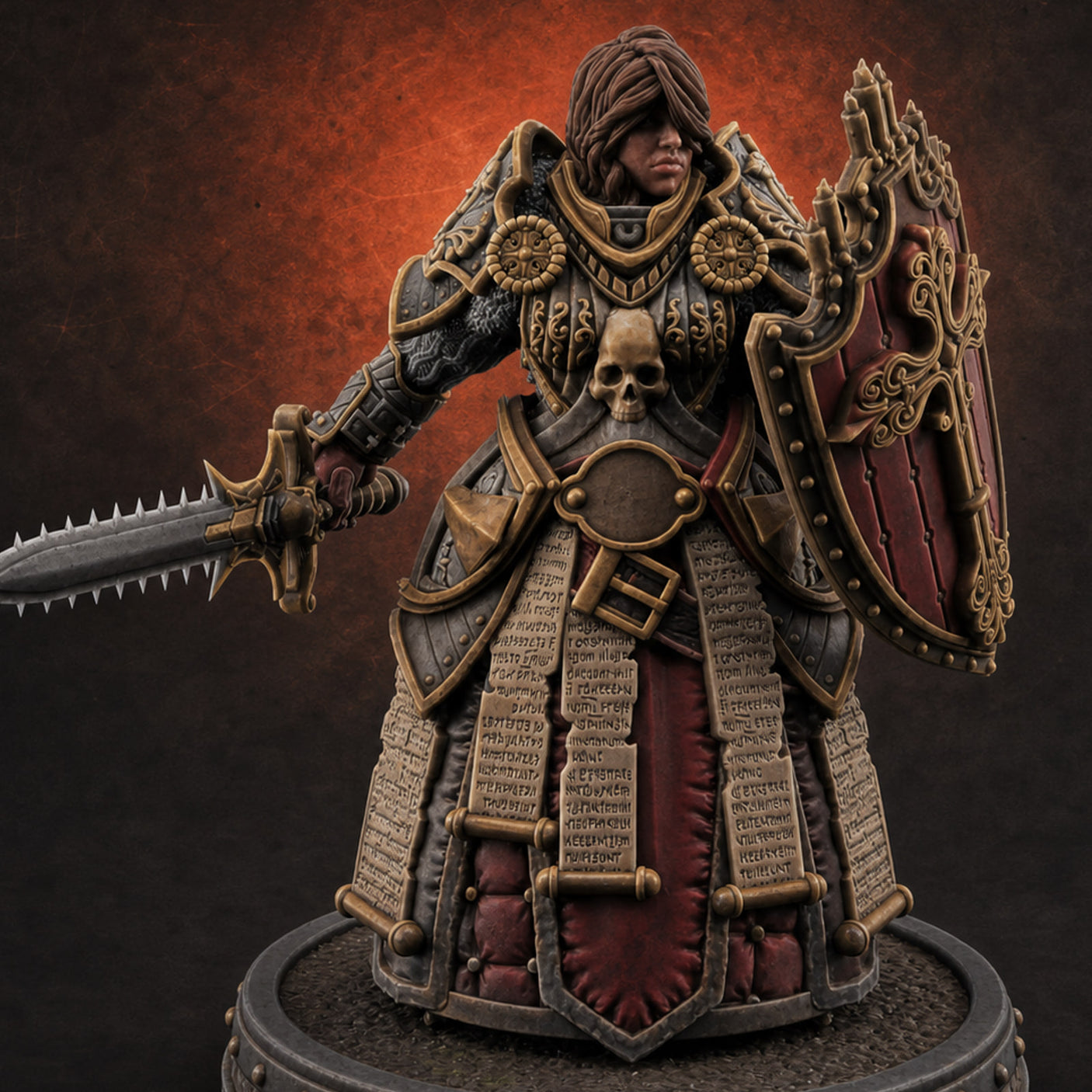 The Unseeing Holy Paladin Order P — painted concept preview (miniature supplied unpainted)