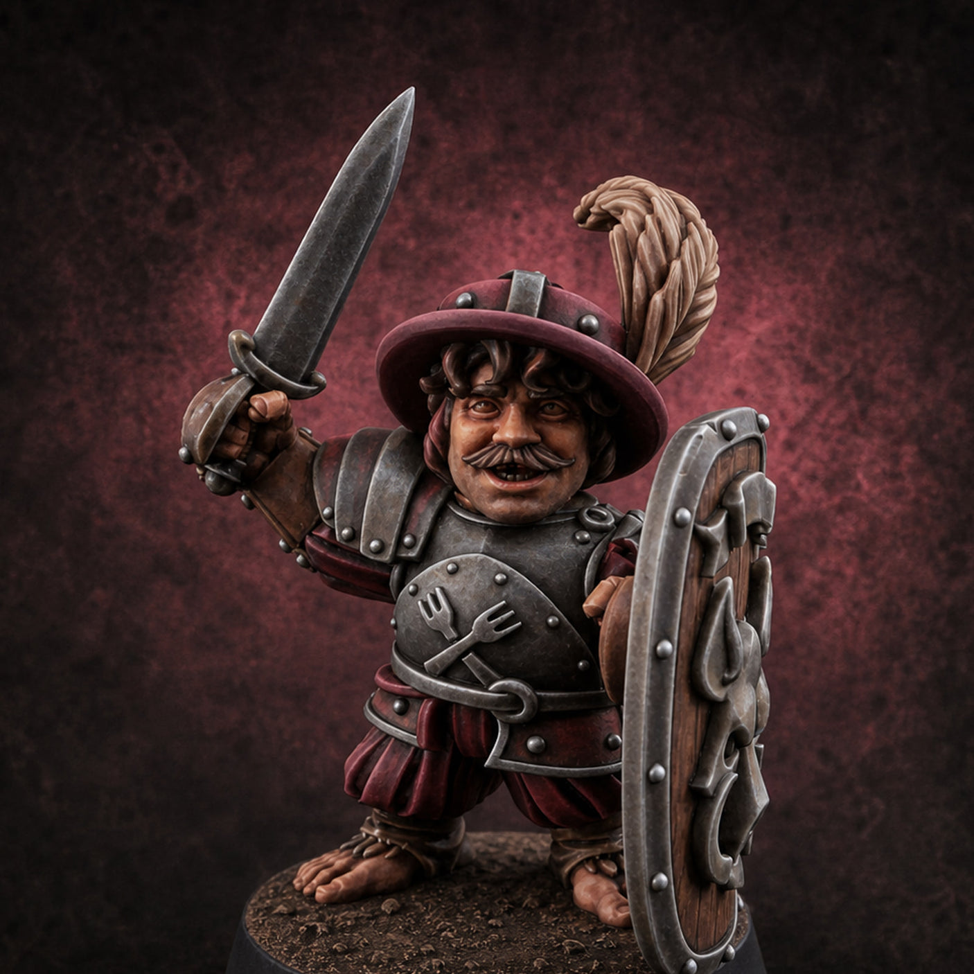 Defending Halfling Warriors A Miniature for Dungeons and Dragons, Pathfinder or other TTRPGs