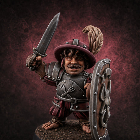 Defending Halfling Warriors A Miniature for Dungeons and Dragons, Pathfinder or other TTRPGs