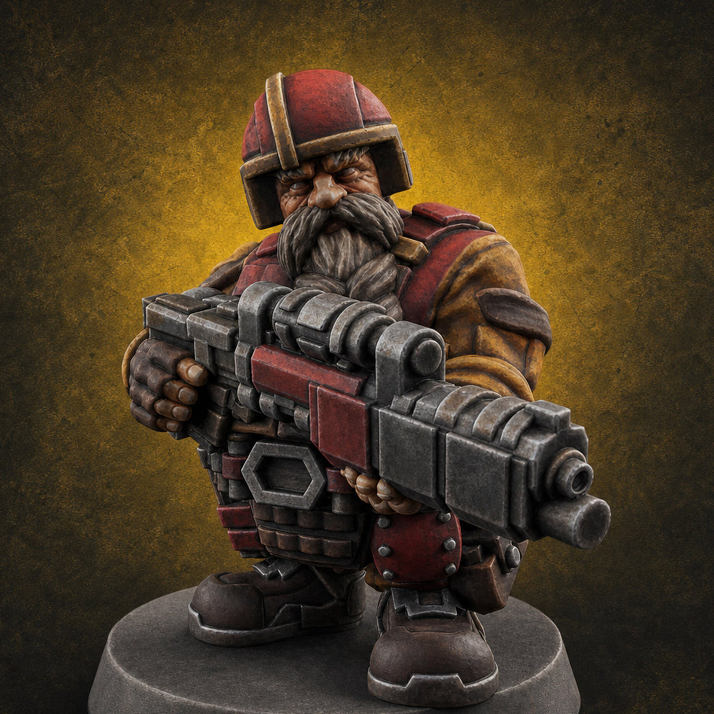 Guns Blazing Space Dwarf Assault Troopers B — painted concept preview (miniature supplied unpainted)