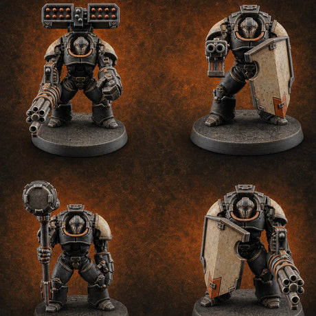Grimdark Heavy Assault Exo-Armour Troopers — painted concept preview (miniature supplied unpainted)