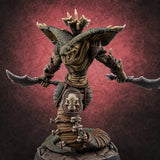 Spear Thrust Snarling Naga Warrior B — painted concept preview (miniature supplied unpainted)
