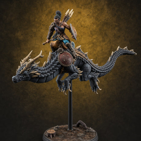 Saddle Riding Hadozee Dragon Riders C Miniature for Dungeons and Dragons, Pathfinder or other TTRPGs