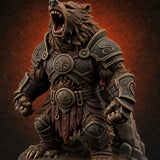 Roaring In Regalia Ursine Warrior Miniature for Dungeons and Dragons, Pathfinder or other TTRPGs