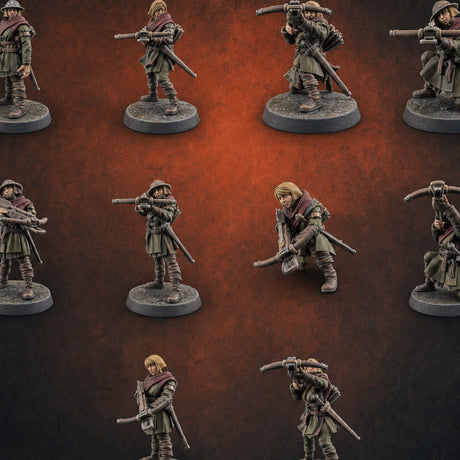 Shouldering The Load Human Crossbowwomen — painted concept preview (miniature supplied unpainted)
