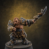 Smouldering Fire Dwarf Fighters C — painted concept preview (miniature supplied unpainted)