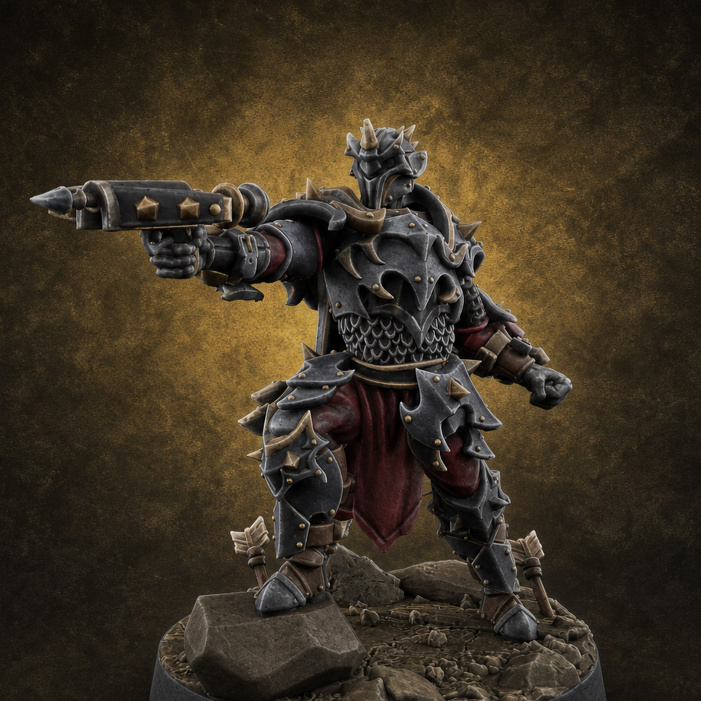 Cannon Crowned Sentinels F — painted concept preview (miniature supplied unpainted)