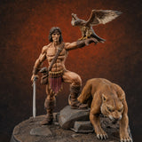 Falconry Commanding Human Warrior — painted concept preview (miniature supplied unpainted)