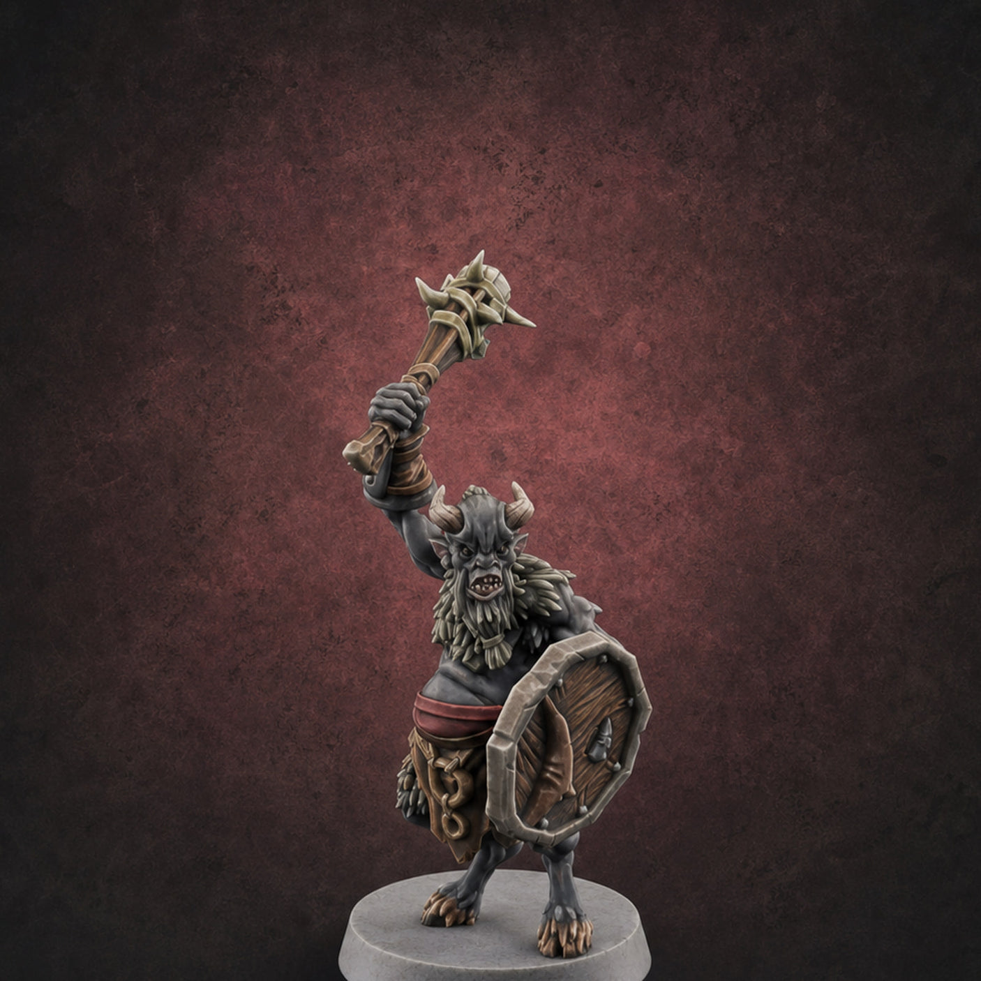 Horn Blowing Rally Satyr Warband C Miniature for Dungeons and Dragons, Pathfinder or other TTRPGs