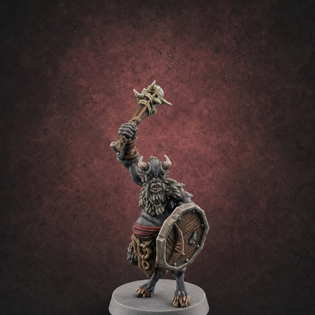 Horn Blowing Rally Satyr Warband C Miniature for Dungeons and Dragons, Pathfinder or other TTRPGs