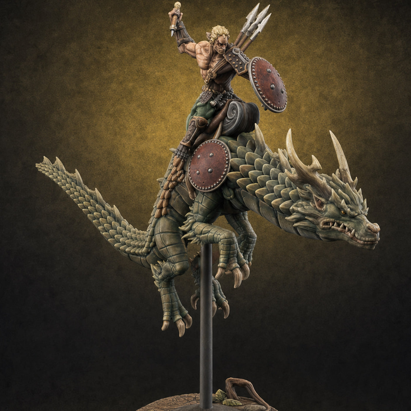 Saddle Riding Hadozee Dragon Riders B — painted concept preview (miniature supplied unpainted)