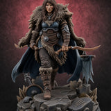 Fur Cloaked Striding Human Ranger — painted concept preview (miniature supplied unpainted)