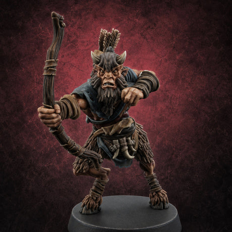Nocking And Loosing Satyr Archer A Miniature for Dungeons and Dragons, Pathfinder or other TTRPGs