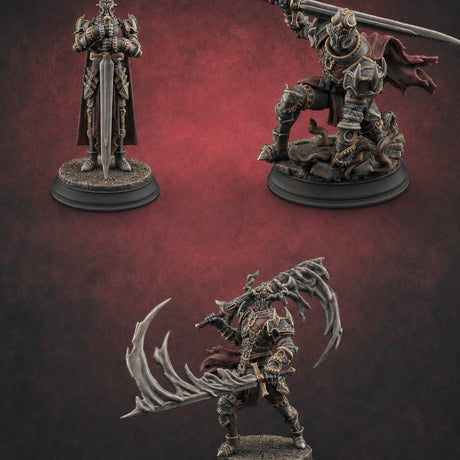 Trio Of Blades Animated Armor Knights Miniature for Dungeons and Dragons, Pathfinder or other TTRPGs