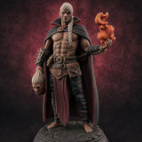Severed Head Clutching Flame Conjuring Human Warlock — painted concept preview (miniature supplied unpainted)