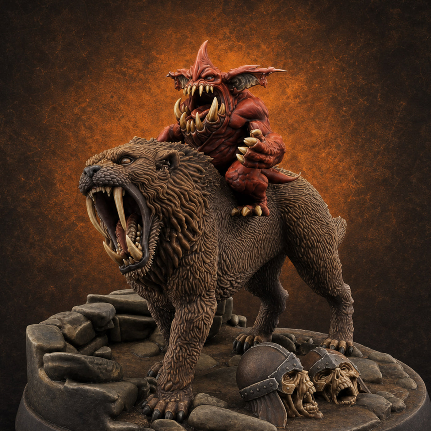 Riding The Beast Imp — painted concept preview (miniature supplied unpainted)
