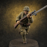 Bayonet Charging World War 2 Japanese Riflemen A Miniature for Dungeons and Dragons, Pathfinder or other TTRPGs