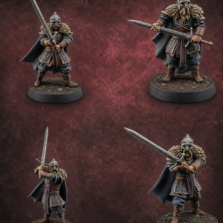 Scale-Clad Sword-Raising Northern Warriors Miniature for Dungeons and Dragons, Pathfinder or other TTRPGs