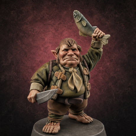Makeshift Weapons Held High Halfling Militia B — painted concept preview (miniature supplied unpainted)