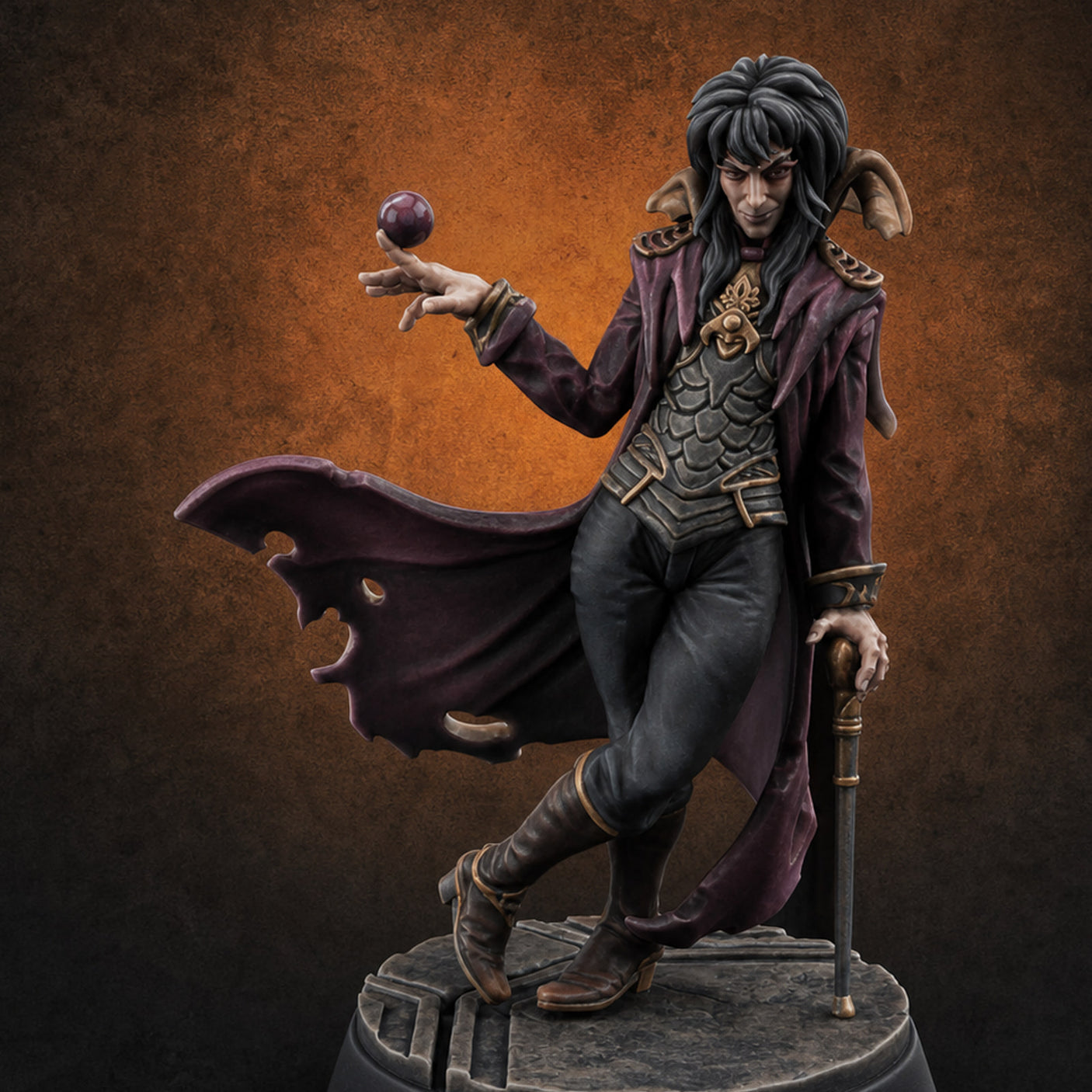 Orb Conjuring Tiefling Sorcerer Miniature for Dungeons and Dragons, Pathfinder or other TTRPGs