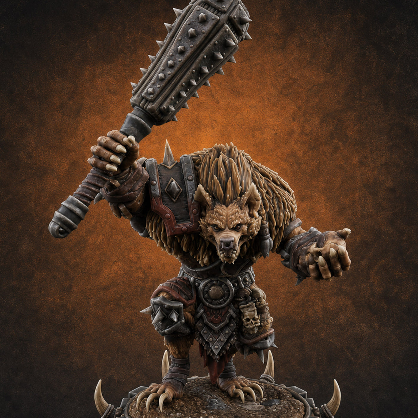 The Bloodhowl Gnolls K — painted concept preview (miniature supplied unpainted)