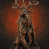 Helmeted Demon Shaman Miniature for Dungeons and Dragons, Pathfinder or other TTRPGs
