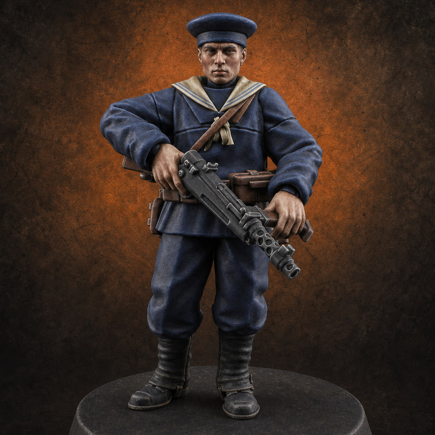 Weird War Japanese Scary SMG Gunners B — painted concept preview (miniature supplied unpainted)
