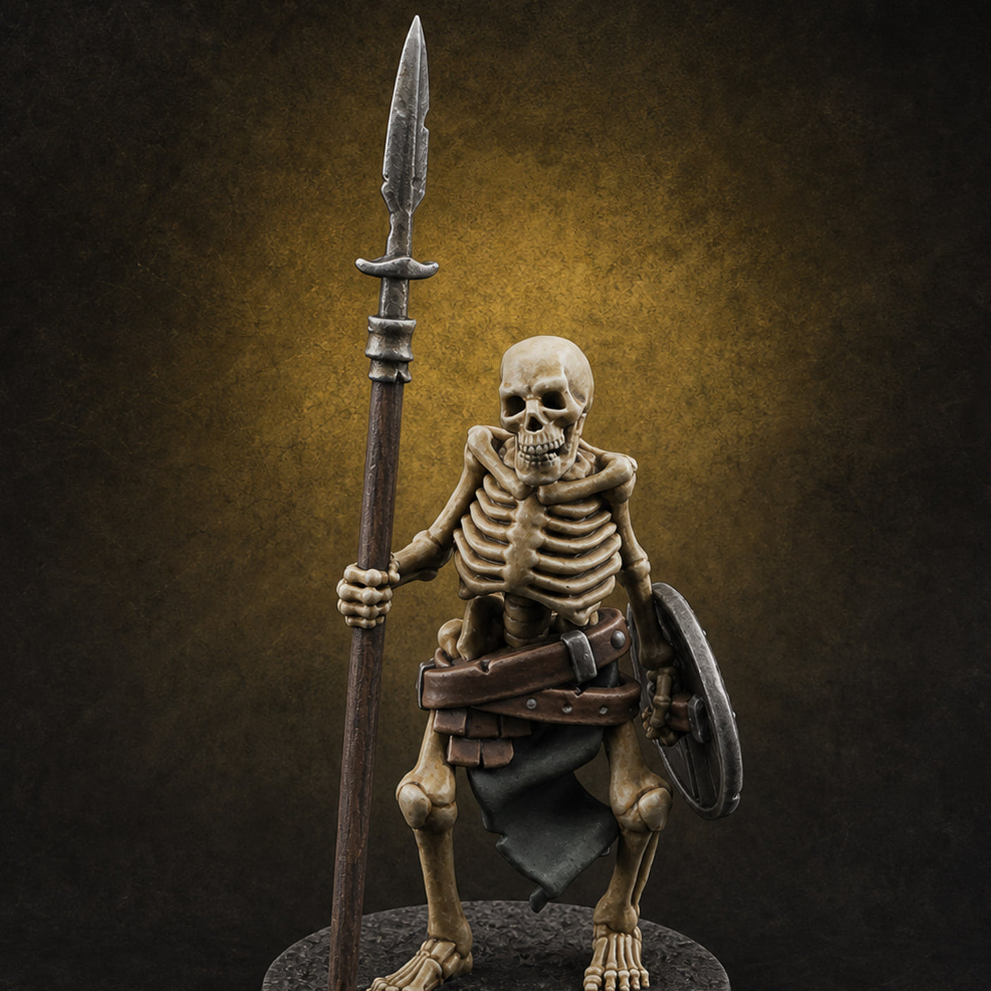 Shield Bearing Sentinel Skeleton Warrior — painted concept preview (miniature supplied unpainted)