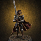 Double Handed Dangerous Human Warrior — painted concept preview (miniature supplied unpainted)