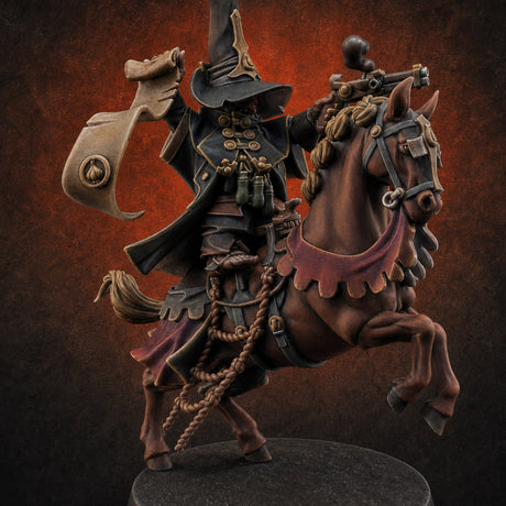 Pistol Waving Mounted Halfling Inquisitor — painted concept preview (miniature supplied unpainted)