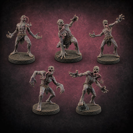 Clawing Ravenously Ghoul Pack Miniature for Dungeons and Dragons, Pathfinder or other TTRPGs