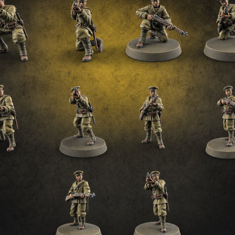 Weird War Japanese Aiming Riflemen Miniature for Dungeons and Dragons, Pathfinder or other TTRPGs