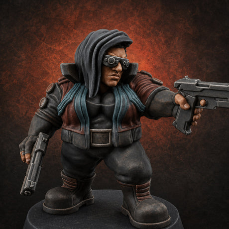 Trigger Happy Space Dwarf Thugs B — painted concept preview (miniature supplied unpainted)