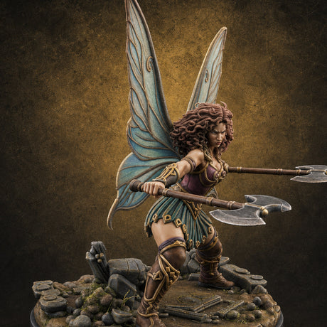 Dual Wand Casting Fairy Mage — painted concept preview (miniature supplied unpainted)