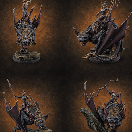 Upside Down Worshipping Elf Skyriders Miniature for Dungeons and Dragons, Pathfinder or other TTRPGs