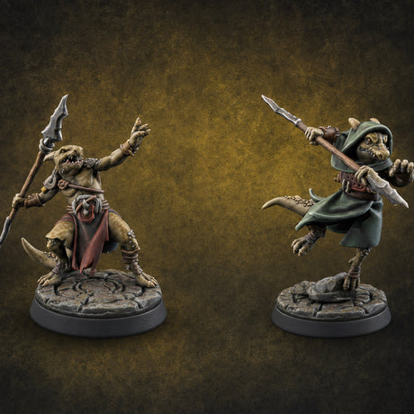 Spear Thrusting Kobold Spear Fighters Miniature for Dungeons and Dragons, Pathfinder or other TTRPGs