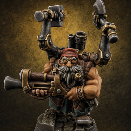 Armed To The Gills Dwarf Artificer — painted concept preview (miniature supplied unpainted)