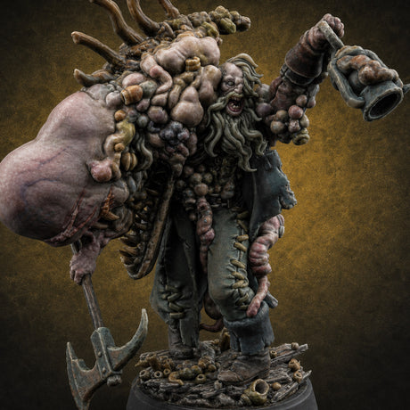 Axe Dangling Cauldron Hoisting Deep One — painted concept preview (miniature supplied unpainted)