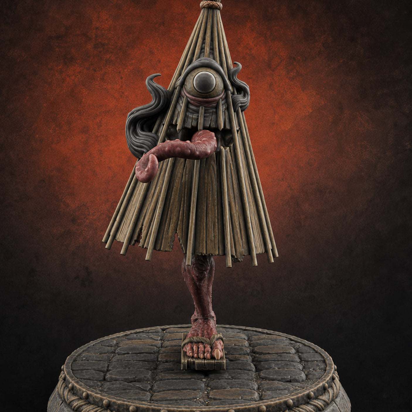 Turned Townsfolk Oni Fighters E — painted concept preview (miniature supplied unpainted)