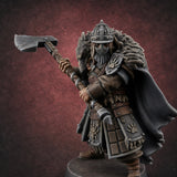 Fur-Cloaked Axe-Brandishing Wolf Clan Warrior C Miniature for Dungeons and Dragons, Pathfinder or other TTRPGs