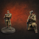 Shouldering The Flamethrower World War 2 Japanese Soldiers Miniature for Dungeons and Dragons, Pathfinder or other TTRPGs