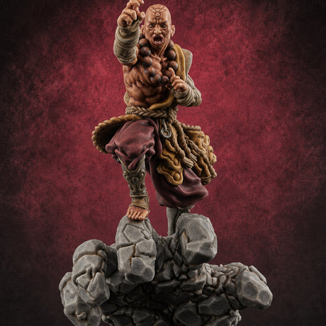 Fists Clenched Shouting Human Elemental Monk — painted concept preview (miniature supplied unpainted)