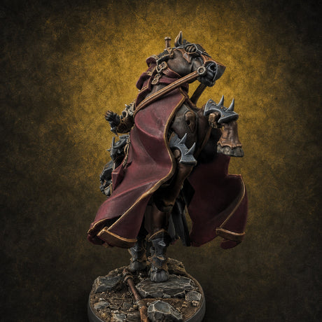 Ornate Saddle Towering Knight Rider D Miniature for Dungeons and Dragons, Pathfinder or other TTRPGs