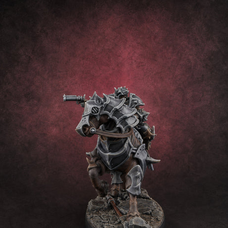 Ornate Saddle Towering Knight Rider B Miniature for Dungeons and Dragons, Pathfinder or other TTRPGs