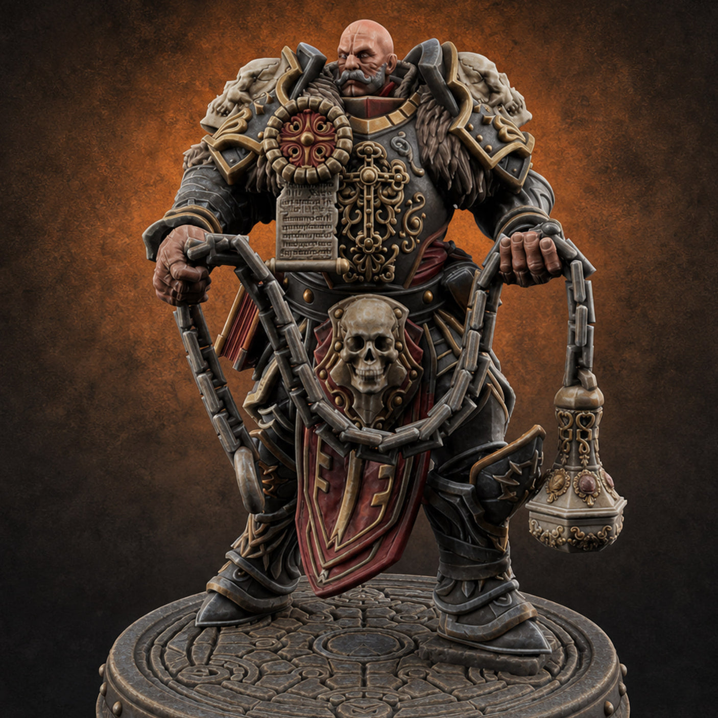 The Unseeing Holy Paladin Order O — painted concept preview (miniature supplied unpainted)