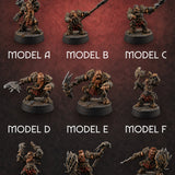 Smouldering Fire Dwarf Fighters — painted concept preview (miniature supplied unpainted)