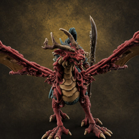 Wings Spread Wide Chinese Dragon Warlord Miniature for Dungeons and Dragons, Pathfinder or other TTRPGs
