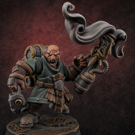 Clicking and Whirring Dwarf Artificers F Miniature for Dungeons and Dragons, Pathfinder or other TTRPGs