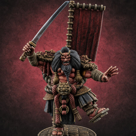 Turned Townsfolk Oni Fighters B — painted concept preview (miniature supplied unpainted)